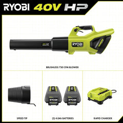 40V HP BRUSHLESS 730 CFM WHISPER SERIES BLOWER KIT