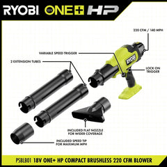 18V ONE+ HP COMPACT BRUSHLESS 220 CFM BLOWER KIT