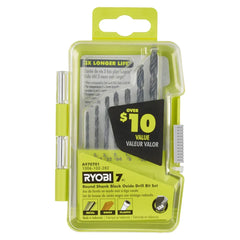 7 PC. ROUND SHANK BLACK OXIDE DRILL BIT SET