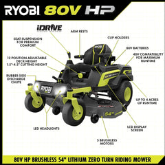 80V HP BRUSHLESS 54" LITHIUM ELECTRIC ZERO TURN RIDING MOWER KIT