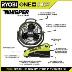 18V ONE+ HP Brushless Hybrid 9" Oscillating Fan