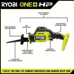 18V ONE+ HP COMPACT BRUSHLESS ONE-HANDED RECIPROCATING SAW KIT
